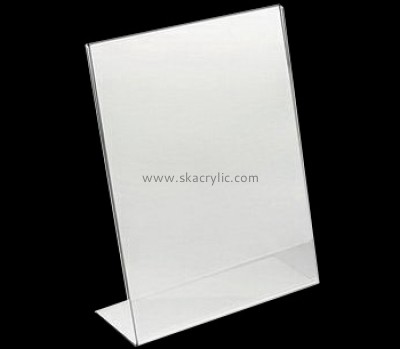 Custom design plastic sign holder 8.5 x 11 plastic tabletop display stands acrylic paper stand SH-114