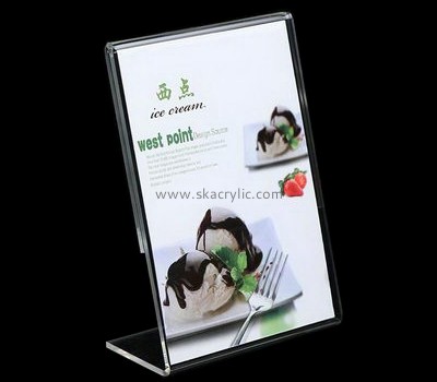 Plexiglass manufacturer customize slanted acrylic tabletop display stands sign holders SH-135