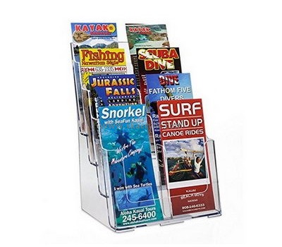 Custom acrylic flyer display stand plastic display holders leaflet rack BH-207