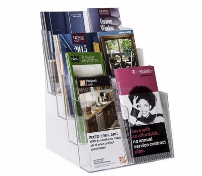 Customized clear plastic brochure holders table top literature display acrylic magazine display BH-312