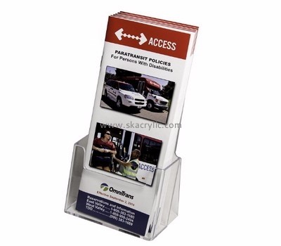Custom clear acrylic brochure pamphlet literature holder wall mount BH-334