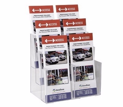 Custom acrylic plastic pamphlet magazine racks brochures holders and displays BH-363