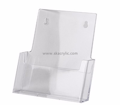 Custom clear acrylic magazine rack wall mounted real estate brochure display stand holders for flyer BH-381