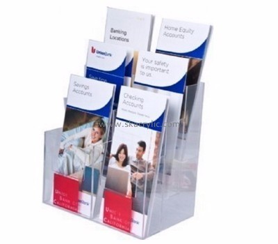 Custom acrylic tri fold brochure holder literature stands for exhibitions BH-417