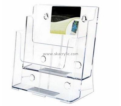 Custom 2 tier plexiglass acrylic brochure holder floor stand BH-420