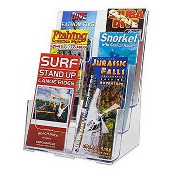 Custom acrylic plexiglass plastic literature display brochure holders for flyers BH-427