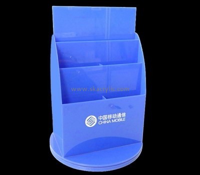 Customize blue acrylic stand up brochure holder BH-1340