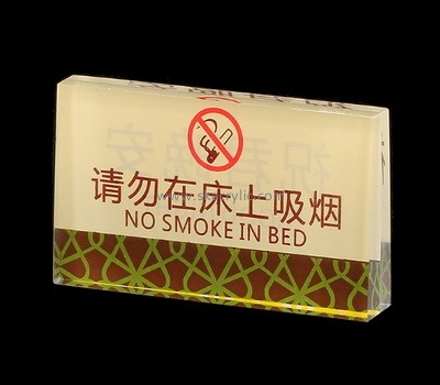 Customize plexiglass no smoking sign acrylic block sign SH-712