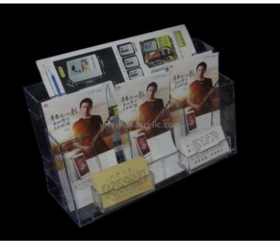 Customize lucite brochure holder with business card pocket BH-1899