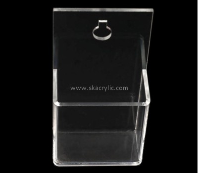 Factory wholesale wall mounted black acrylic business card holder BH-036