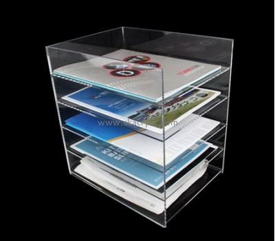 Acrylic plastic supplier customized plastic magazine holders desk file organizer BH-568