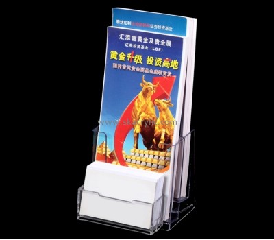 Acrylic plastic supplier custom brochure holder with business card pocket BH-1015