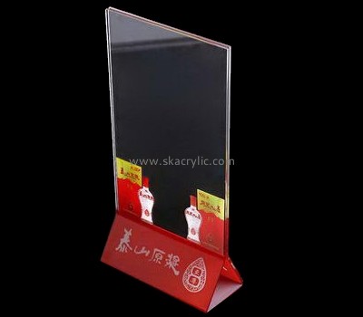 Custom design acrylic perspex holders standing sign holder 5x7 acrylic sign holder SH-046