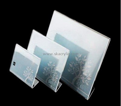 Display stand manufacturers customize plastic paper table sign holders SH-167