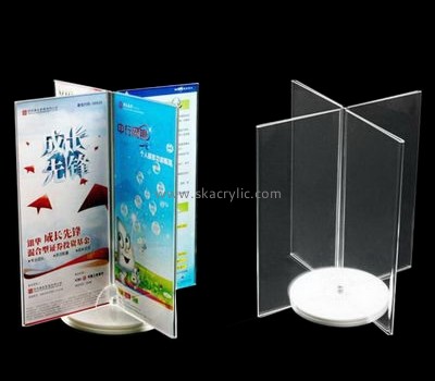 Acrylic plastic supplier customize rotating sign holder table top poster holder SH-208