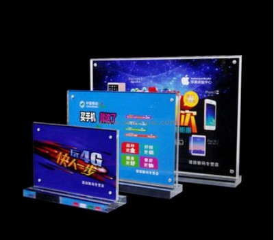 Acrylic plastic supplier customize clear table top display stands plastic business signs SH-234