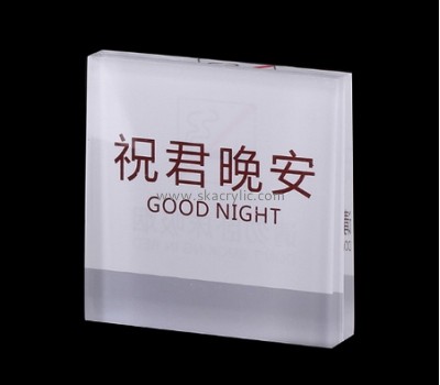 Customize acrylic block sign plexiglass good night block sign SH-711