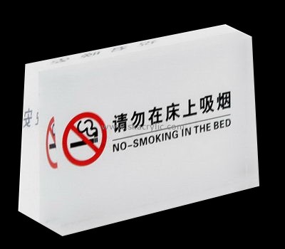 Custom design acrylic block no smoking warning sign BS-003
