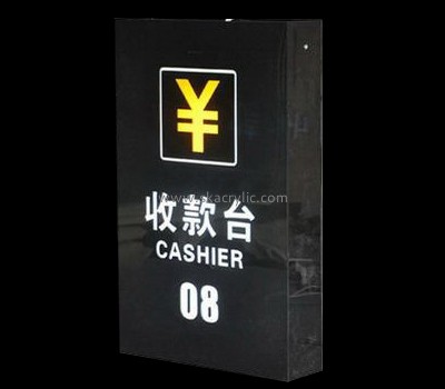 Custom design elegant black acrylic led sign for cashier BS-005