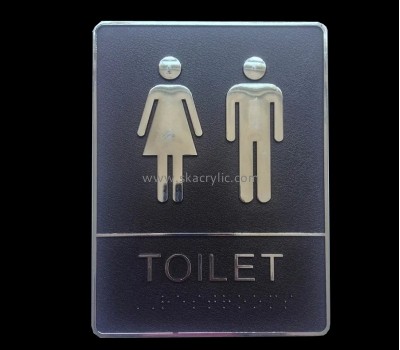 Factory custom design black acrylic toilet sign BS-008