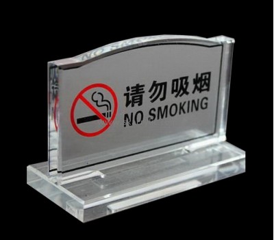 Custom design acrylic sign board stand no smoking warning sign acrylic block BS-028