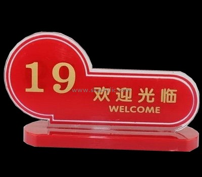 Customized acrylic table number stand acrylic sign holder sign boards BS-042