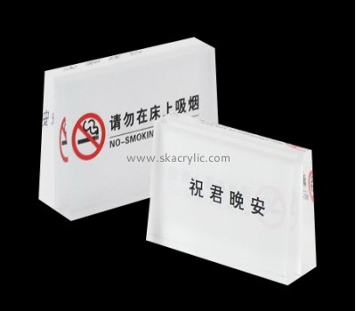 Custom acrylic no smoking sign block plexiglass block sign BS-108