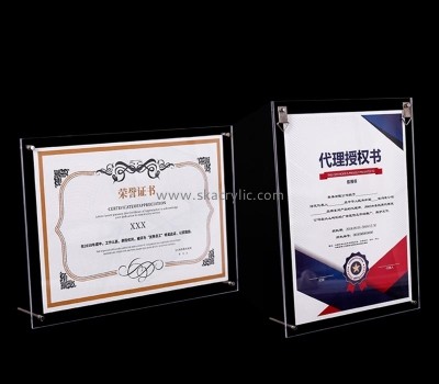 Lucite display manufacturer custom acrylic certificate frame SH-741