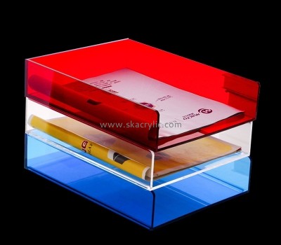 Acrylic display supplier custom plexiglass desk file organizer BH-2307
