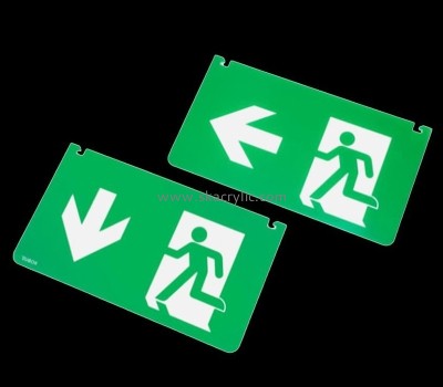Acrylic fire safety exit signs manufacturers custom emergency escape exit signs fluorescent arrow warning signs BS-189