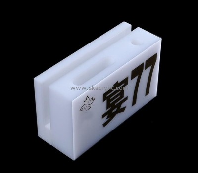 ​Acrylic table card manufacturers custom table number card hotel three-dimensional table card with pen holder BS-188