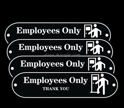 Acrylic display manufacturer custom plexiglass wall employees only sign BS-231