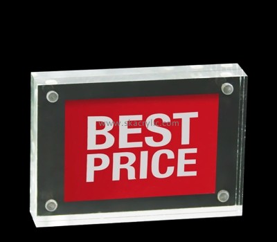 China lucite manufacturer custom acrylic price sign display block SH-779