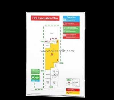 China plexiglass manufacturer custom acrylic wall fire evacuation plan sign BS-257