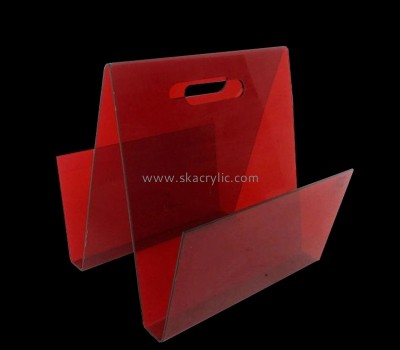 China perspex manufacturer custom plexiglass W shape magazine rack BH-2364