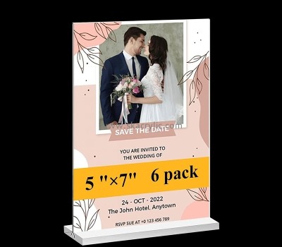 Custom T shape acrylic paper flyer display stand for wedding SH-826