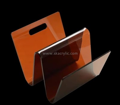 Custom acrylic w shape desktop magazine holder BH-2407