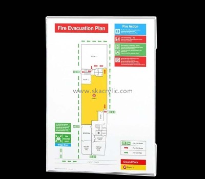 Custom acrylic wall fire evacuation sign holder BS-321