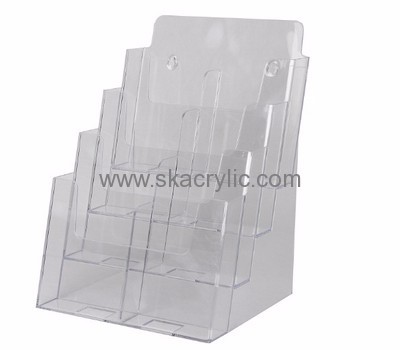 Custom clear acrylic magazine pamphlet holders display tabletop literature rack BH-359