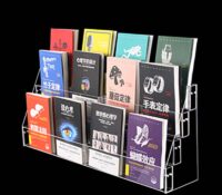 Wholesale custom acrylic 16 pockets book display holder BH-2537 Wholesale custom acrylic 16 pockets book display holder