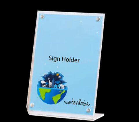 Wholesale custom plexiglass L shape magnetic sign holder
