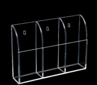 Custom acrylic wall 3 dividers flyers stand holder BH-2558 Custom acrylic wall 3 dividers flyers stand holder