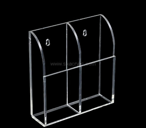Custom acrylic wall 2 dividers pamphlet stand holder