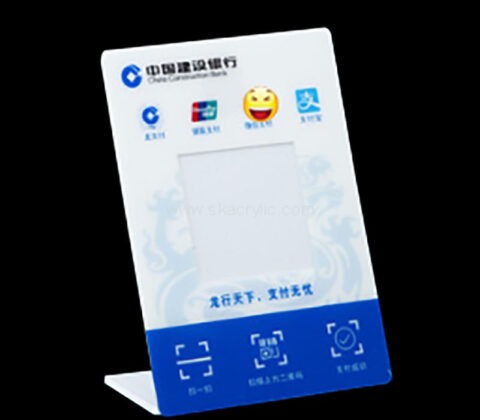 Custom acrylic bank code scanning sign