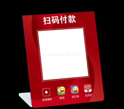 Custom acrylic payment sign