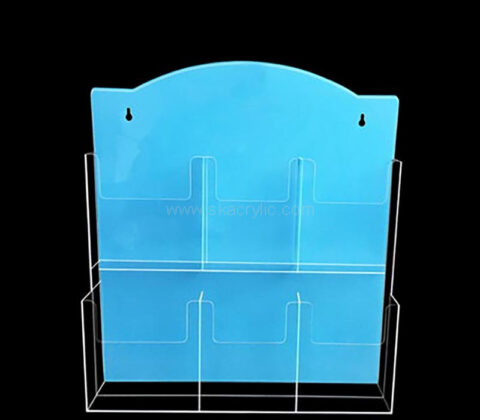 Custom acrylic wall multi pockets pamphlet holder