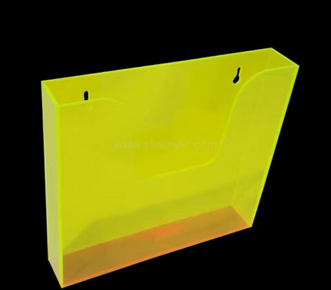 Custom acrylic wall mounted magzine holder