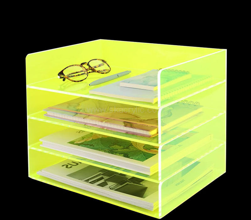 Custom acrylic desk stackable letter trays