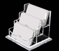 Custom acrylic 3 tiers business card display stand BH-2590 Custom acrylic 3 tiers business card display stand
