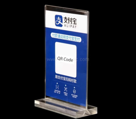 Custom acrylic QR code holder for shop counter